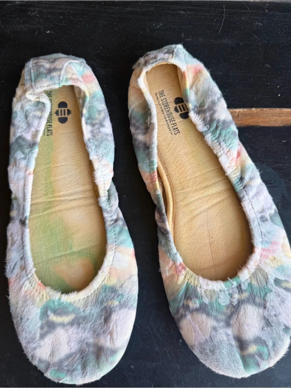 Storehouse Flats tie-dye ballet flats - size 12